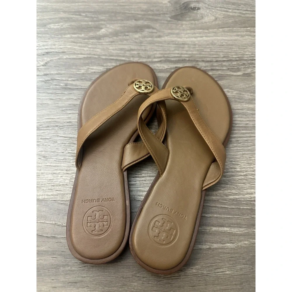 Tory Burch Benton Thong Sandal Royal Brown Women's 5